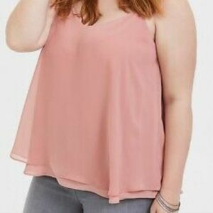 Pink chiffon tank
